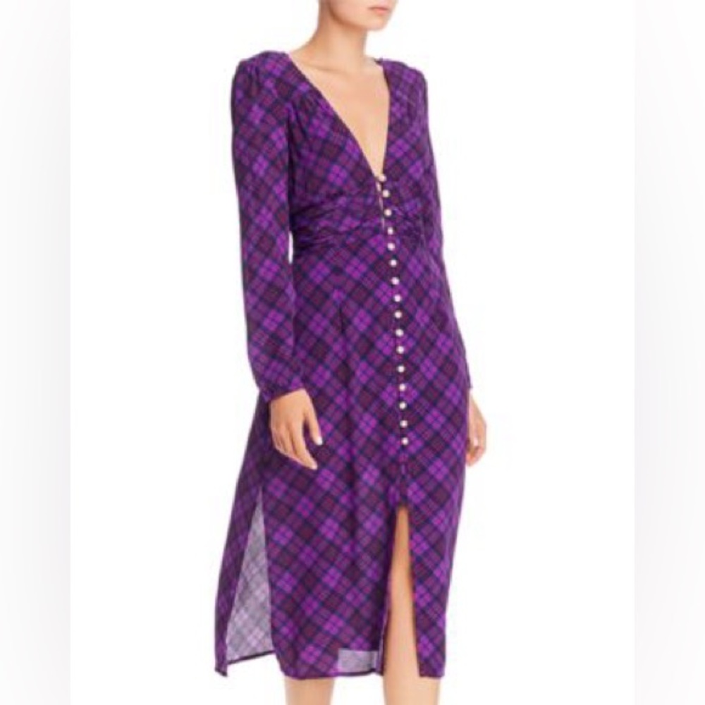 Rahi Trista Plaid Pearl button dress NWT L